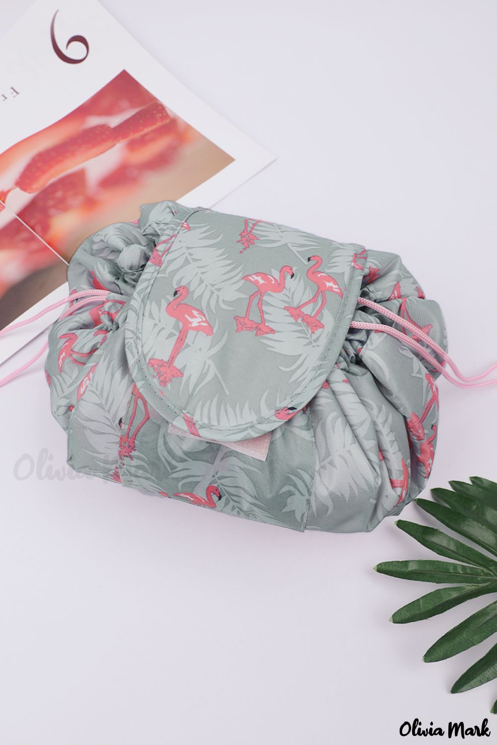 Flamingo Drawstring Makeup Bag