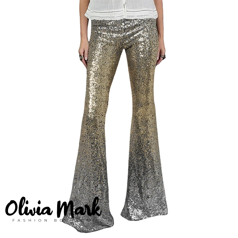 Black High Waisted Sequin Pants